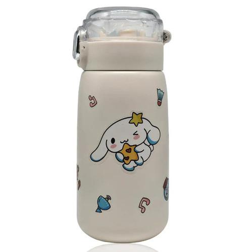 500ML Stainless Steel Vacuum Insulated Water Bottle with Straw & Cap Lock, Thermos Flask
