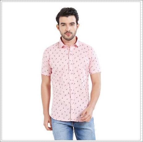 Men Cotton Printed Slim Fit Casual Shirt