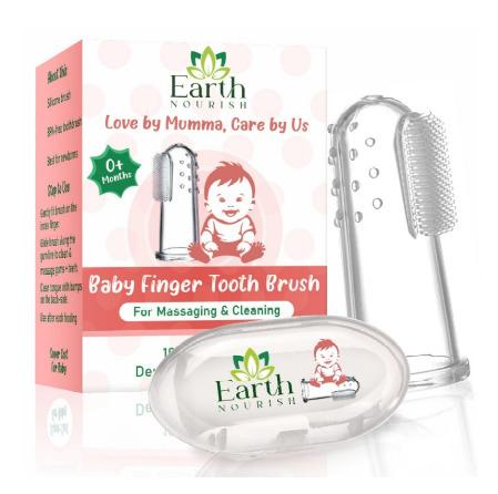 Earth Nourish Silicone Baby Finger Toothbrush (Pack of 1)