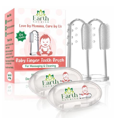 Earth Nourish Silicone Baby Finger Toothbrush (Pack of 2)