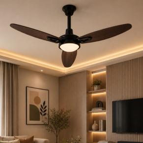 VAAYU SERIES Vaayu LED Deco 3 Blade BLDC Fan (Brown)