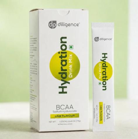 Diligence Hydration Drink Mix Lime Flavour With BCAA Sodium Hyluronate