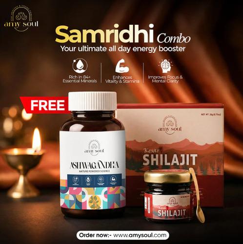 Kesar Yukt Shilajit - Himalayan Shilajit with Saffron for Strength, Energy & Vitality (20g)