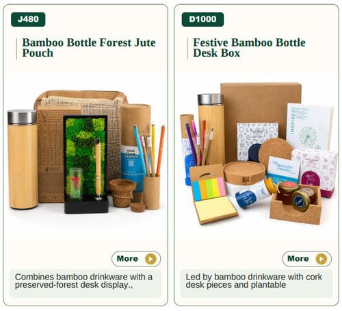 Festive Bamboo Bottle Desk Box