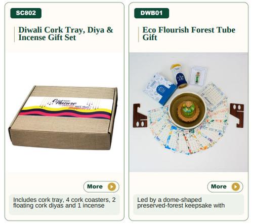 Diwali Cork Tray, Diya & Incense Gift Set/ Diwali Cork Tray, Diya & Incense Gift Set