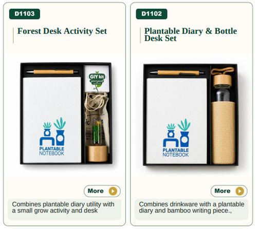 Forest Desk Activity Set/ Plantable Diary & Bottle Desk Set