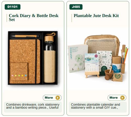 Cork Diary & Bottle Desk Set/ Plantable Jute Desk Kit