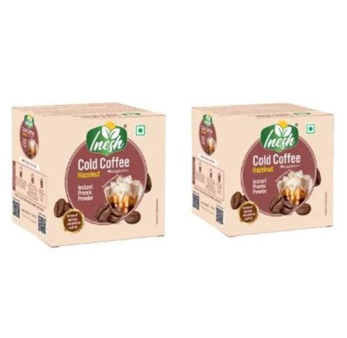 Inesh Cold Coffee Hazelnut Instant Premix Powder | 10 Sachets x 35g set of 2 (Total 700g)