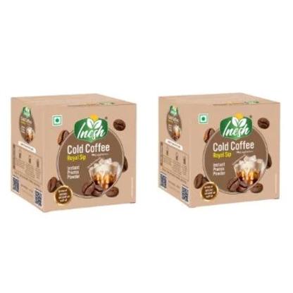 Inesh Cold Coffee Royal Sip | Instant Premix Powder | 10 Sachets x 35g set of 2 (Total 700g)