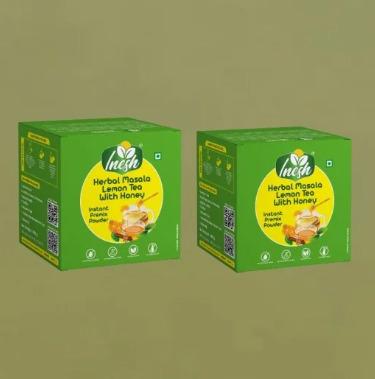 Inesh Herbal Masala Lemon Tea with Honey Instant Premix Powder