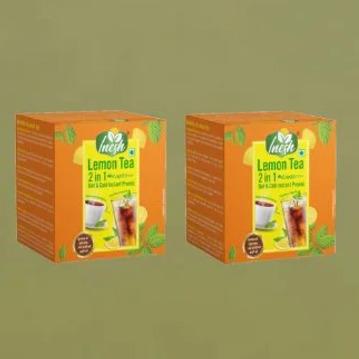 Inesh Lemon Tea 2 in 1 Hot & Cold Instant Premix 10 Pouches in a Box Total 20 Pouches Set of 2