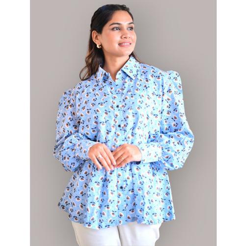 Sky Flower Bloom Blue Shirt