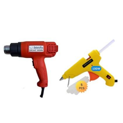 DELIVERYPAX 2000W Heat Gun with 100W Glue Gun & 5 Glue Sticks