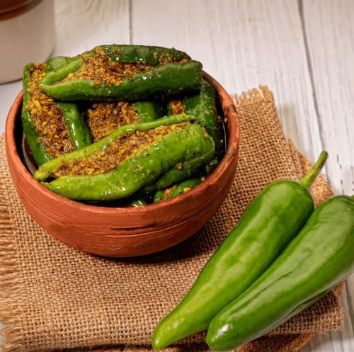 Stuffed Green Mirchi Pickle
