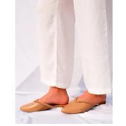 NUDE CHAIN MULES