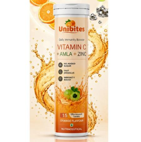 Vitamin C + Amla + Zinc - Daily Immunity Booster - Orange Flavour - Nutraceutical