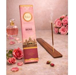 KIRAT Rose Incense Sticks - 40 Sticks + Wooden holder