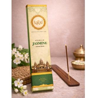 KIRAT Jasmine Incense Sticks - 40 Sticks + Wooden holder