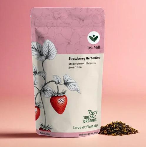 Strawberry Herb Bliss - Fruity Green Tea with Hibiscus & Lemongrass