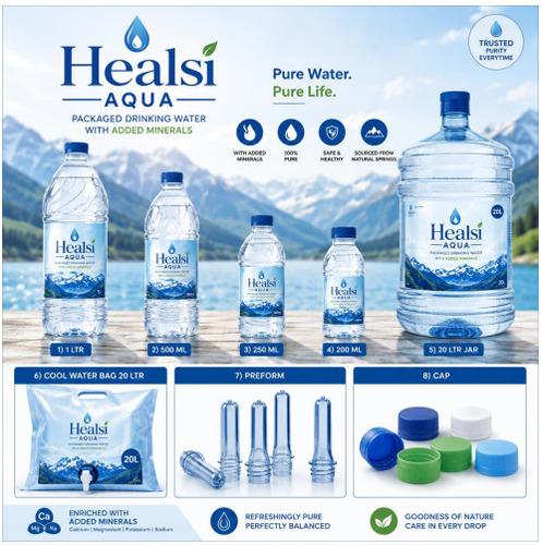 Packaged Drinking Water (200 ml, 250 ml, 500 ml, 1 Ltr, 20Ltr), COOL WATER BAG, CAPS