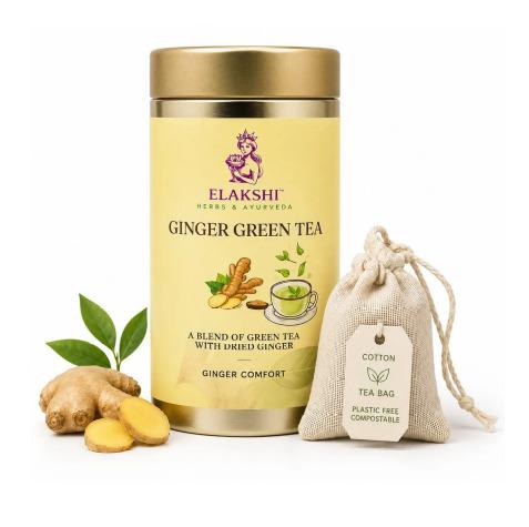 Ginger Green Tea Organic Blend With Dried Ginger