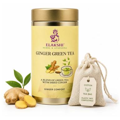 Ginger Green Tea Organic Blend With Dried Ginger
