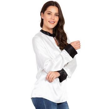 Desk to Drinks White Satin Top