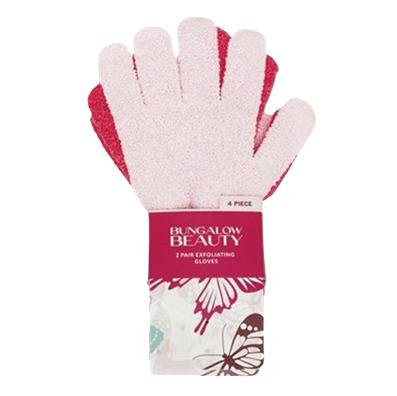Exfoliating Loofah Body Hand Gloves (2 Pairs) - PINK