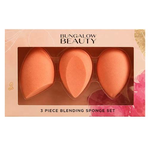 Makeup Blender Sponge, Coral Orange, 3-Piece Set