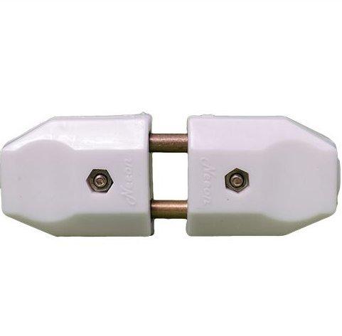 White Plastic 2 Pin Electrical Plug