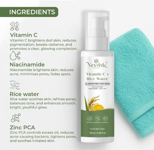 Face Wash Vitamin C + Rice Water - GLOWCENTRIC FACE WASH