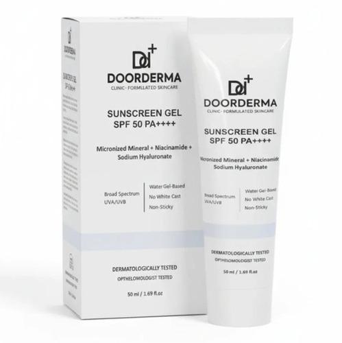 DoorDerma Sunscreen Gel SPF 50 PA++++ - Lightweight Mineral