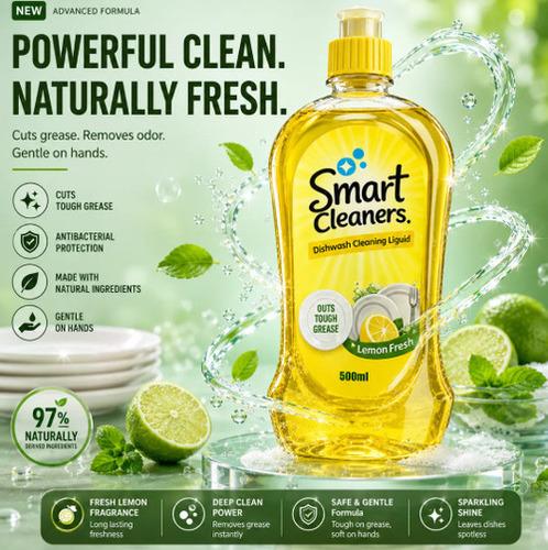 Smart Cleaners Lemon Fresh Dishwash Liquid 500Ml