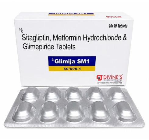 SITAGLIPTIN PHOSPHATE 50MG,METFORMIN HCL 500MG,GLIMEPIRIDE 1MG TAB