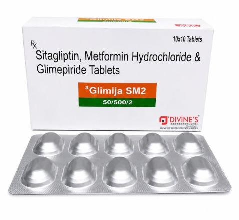 SITAGLIPTIN PHOSPHATE 50MG,METFORMIN HCL 500MG,GLIMEPIRIDE 2MG TAB