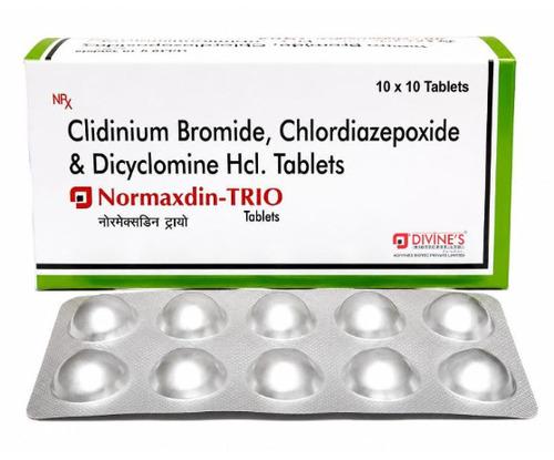 CLIDINIUM BROMIDE 2.5 MG+CHLORDIAZEPOXIDE 5MG+DICYCLOMINE HCL 10MG tab