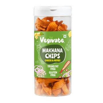 Vegivate Makhana Chips Cheese & Herbs - 150g | Crispy & Flavourful Foxnut Snack