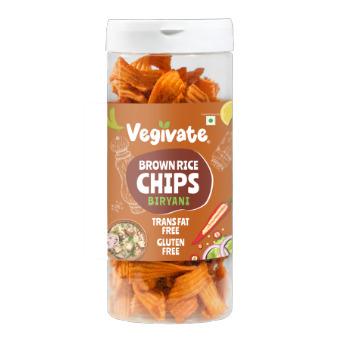 Vegivate Brown Rice Chips Biryani - 150g | Crispy, Crunchy & Flavourful Snack