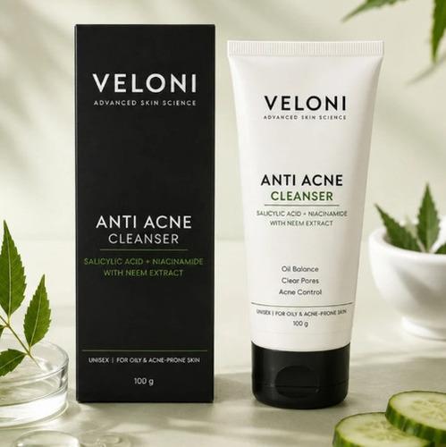 Veloni Anti Acne Cleanser | Salicylic Acid & Niacinamide Face Cleanser