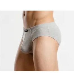 Cloudy Grey Cotton Spandex Regular Fit Brief For Men
