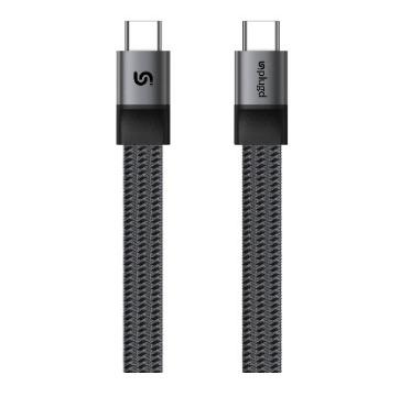 240W 1m USB4/Thunderbolt 4 Cable, Flat Nylon Braided
