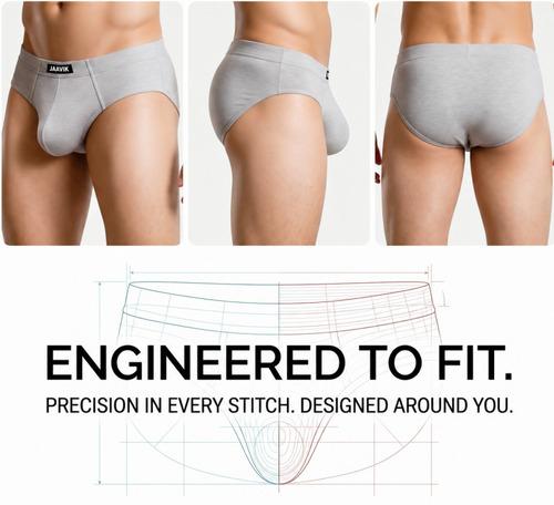 Cloudy Grey Cotton Spandex Regular Fit Brief For Men