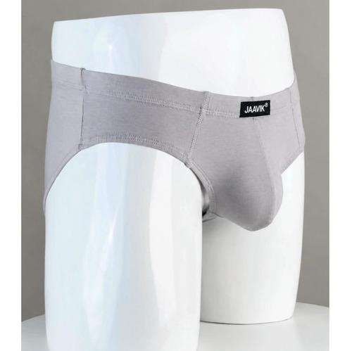 Cloudy Grey Cotton Spandex Regular Fit Brief For Men