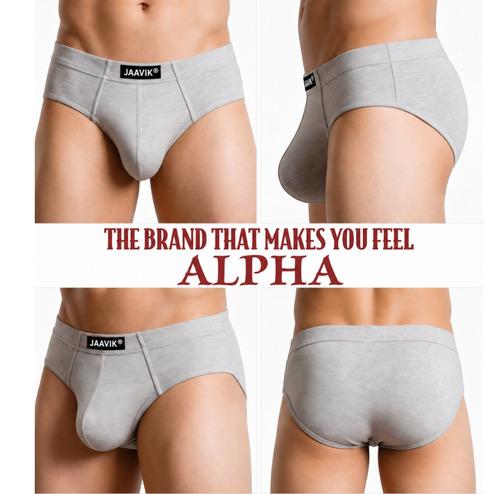 Cloudy Grey Cotton Spandex Regular Fit Brief For Men