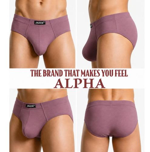 Mauve Cotton Spandex Regular Fit Brief For Men