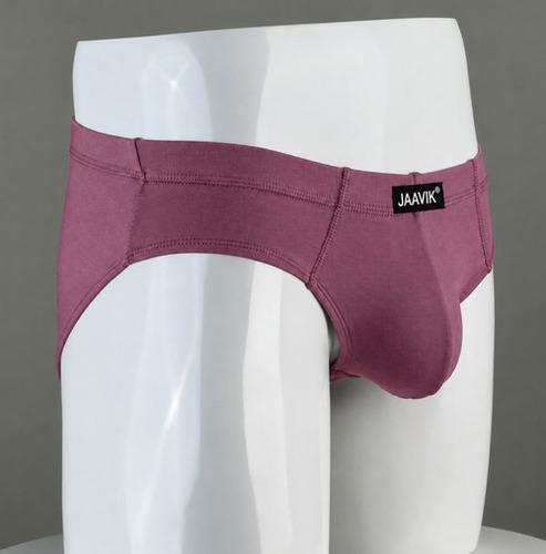 Maroon Cotton Spandex Regular Fit Brief For Men