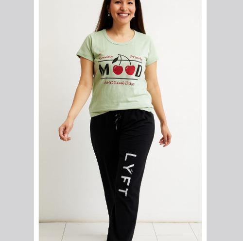 Ladies Stretchable Chest Print T Shirts 