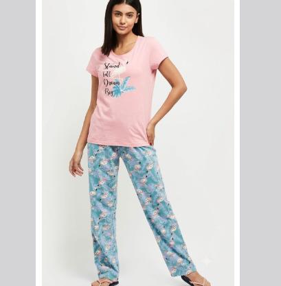 Ladies Pyjama T Shirt Set