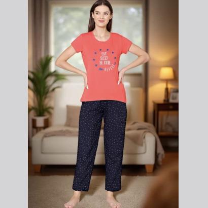 Ladies Pyjama T Shirt Set