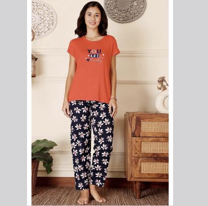 Ladies Pyjama T Shirt Set